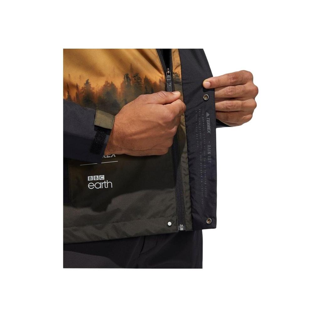 Adidas Terrex Logo Print Hooded Long Sleeve Jacket Men Jacket Yellow HE5207