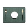 ZISIZ Dark Green Rounded Paper Placemats (Set of 5)