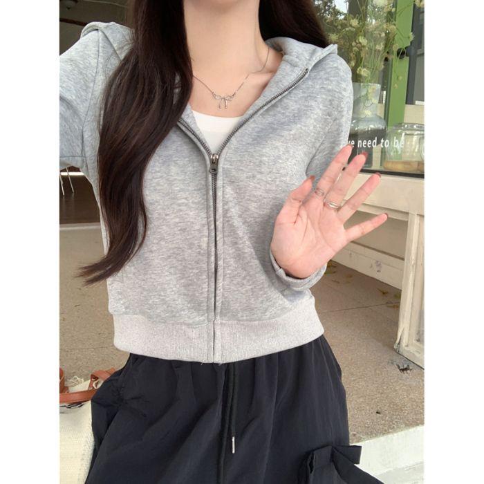 

Худи из смесового хлопка Hua: Женский флисовый свитшот для похудения свободного кроя на весну/осень 2025 L