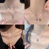 Chalcedony Round Pendant Necklace 1Pcs Fashion Hypoallergenic Short Clavicle Chain for Women Daily Wear Birthday Gift
