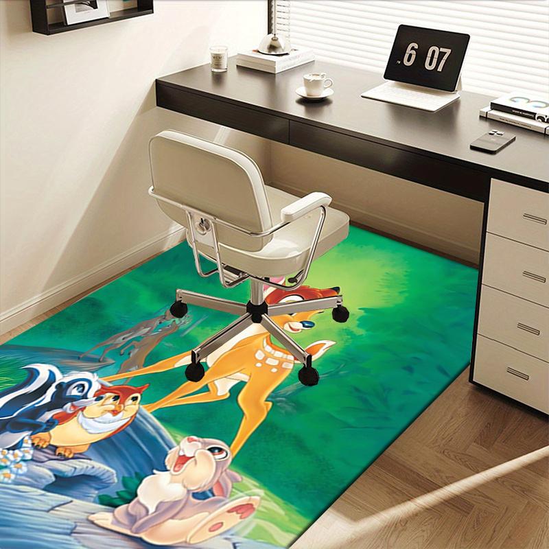 Office Rug Bambi, Thumper Theme 3D Printed Anti-Slip Rug-Machine Washable for Living Room