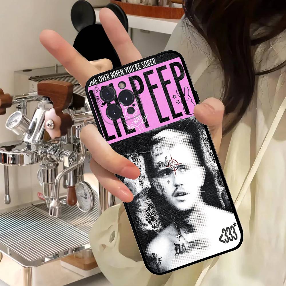 Sänger Rapper L-Lil Peep Silikon Handyhülle Für IPhone 11 12 13 14 15 16 17 Pro Max Schwarze Hülle