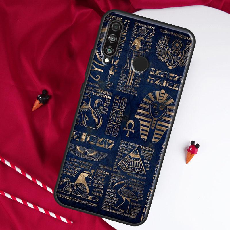 Ancient Egyptian Hieroglyphic For Huawei Nova 12i 11i 8i 12s 9 10 SE Y90 Y60 Y70 Y72 Y61 Y91 P20 P40 P30 Lite P60 Pro Case