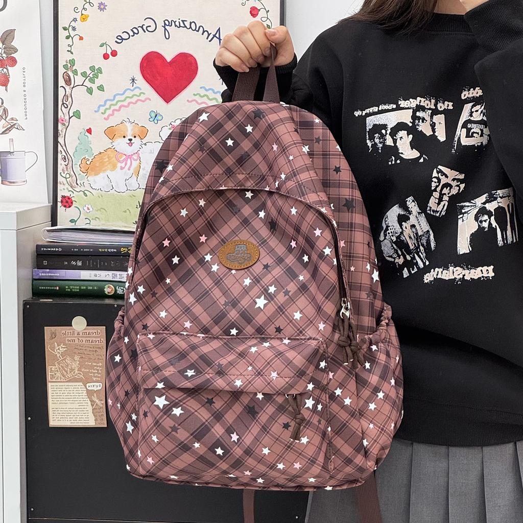 Schoolbag Korean version of junior high school schoolbag female high-value backpack style pattern large-capacity female college student class