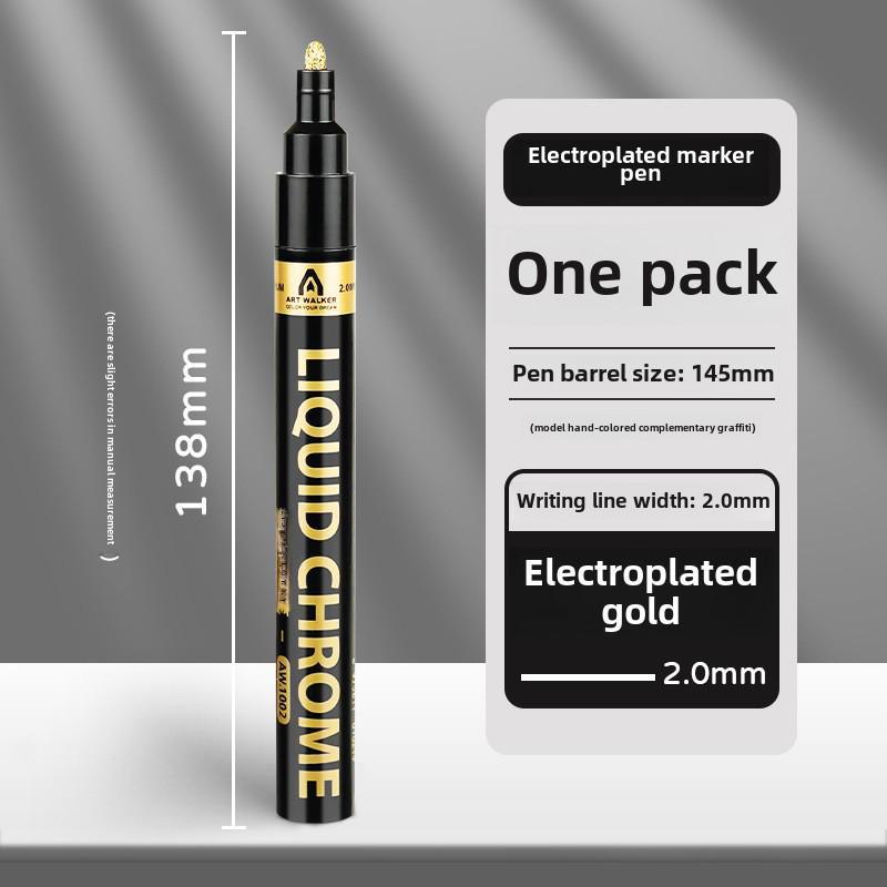 

Светоотражающий хромированный маркер для гальванических красок — водостойкий цветной маркер для подкраски зеркальных металлических моделей. 2.0 золотой
