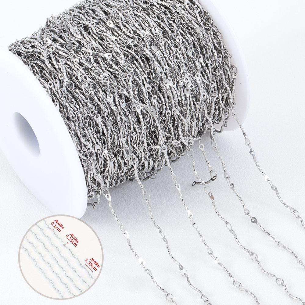 No Fade 1Meter Silver Color Stainless Steel Link Chains DIY Chain for Needlework Necklaces Bracelets Jewelry Making Accessories