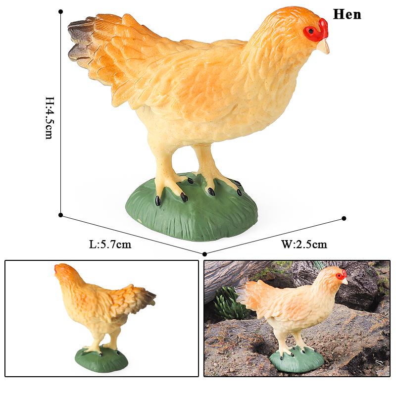 Oenux Niedliche Nutztiere Henne Truthahn Huhn Hahn Actionfigur Modell Figuren Geflügel Miniatur Pädagogisches PVC Kinderspielzeug