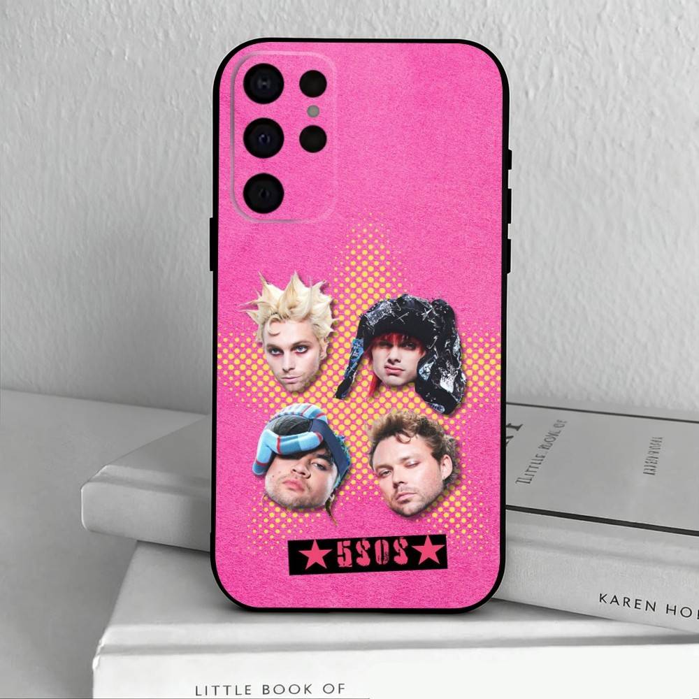 P-Popular Rock B-Band 5-5SOS Phone Case For Samsung S25,S24,S21,S22,S23,S30,Ultra,S20,Plus,Others Soft Black Case