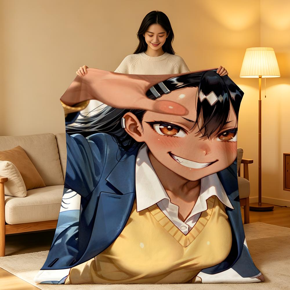 Anime N-Nagatoro S-San Throw High-Density Short Plush Blanket Soft Skin-Friendly for Sofa Nap Air-Conditioned Room