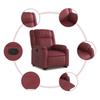 Recliner Chair with Lift Assistance Wine Red Artificial Leather