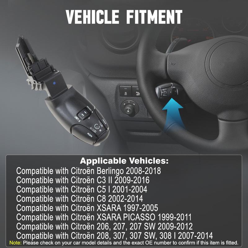 

For Peugeot 307 308 206 207 Citroen C3 C5 C8 Berlingo XSARA Cruise Control Switch 96637159XT