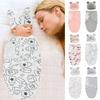 Baby Baumwoll-Swaddle-Decke 0-6 Monate Neugeborenes Anti-Schreck-Fotografie-Decke Wickeltuch Mützen-Set Anti-Strampeln Steppdecke Neugeborenen Geschenke