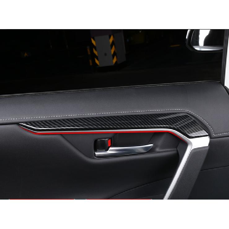Carbon Fiber Interior Door Molding Strip Decor Trim For Toyota RAV4 -
