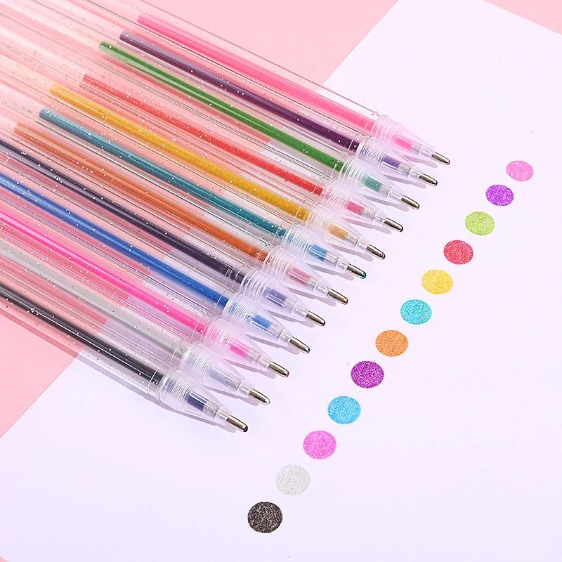 8/12/18/24Pcs Glitter Gel Pens With Shiny Sparkle Ink And Vibrant Colors Perfect For Journaling Drawing Diy Crafts School Use