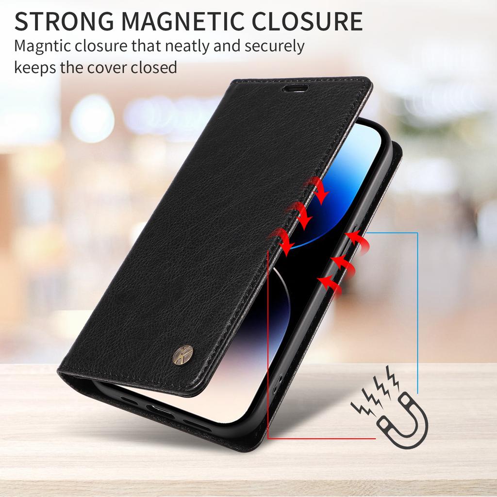 For Xiaomi Redmi 15C 4G (171mm) Wallet Case YIKATU YK-006 Magnetic Closure Leather Phone Cover Litchi Texture