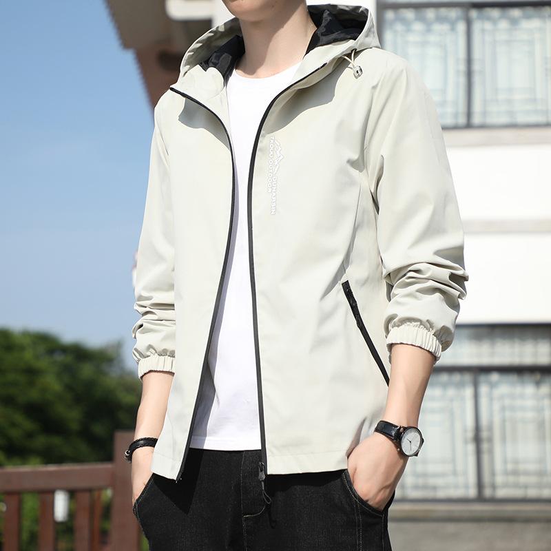 

New Autumn and Winter Men s Jacket Hong Kong Style Jacket Student Tooling Hooded Jacket Top 5XL светло-серый