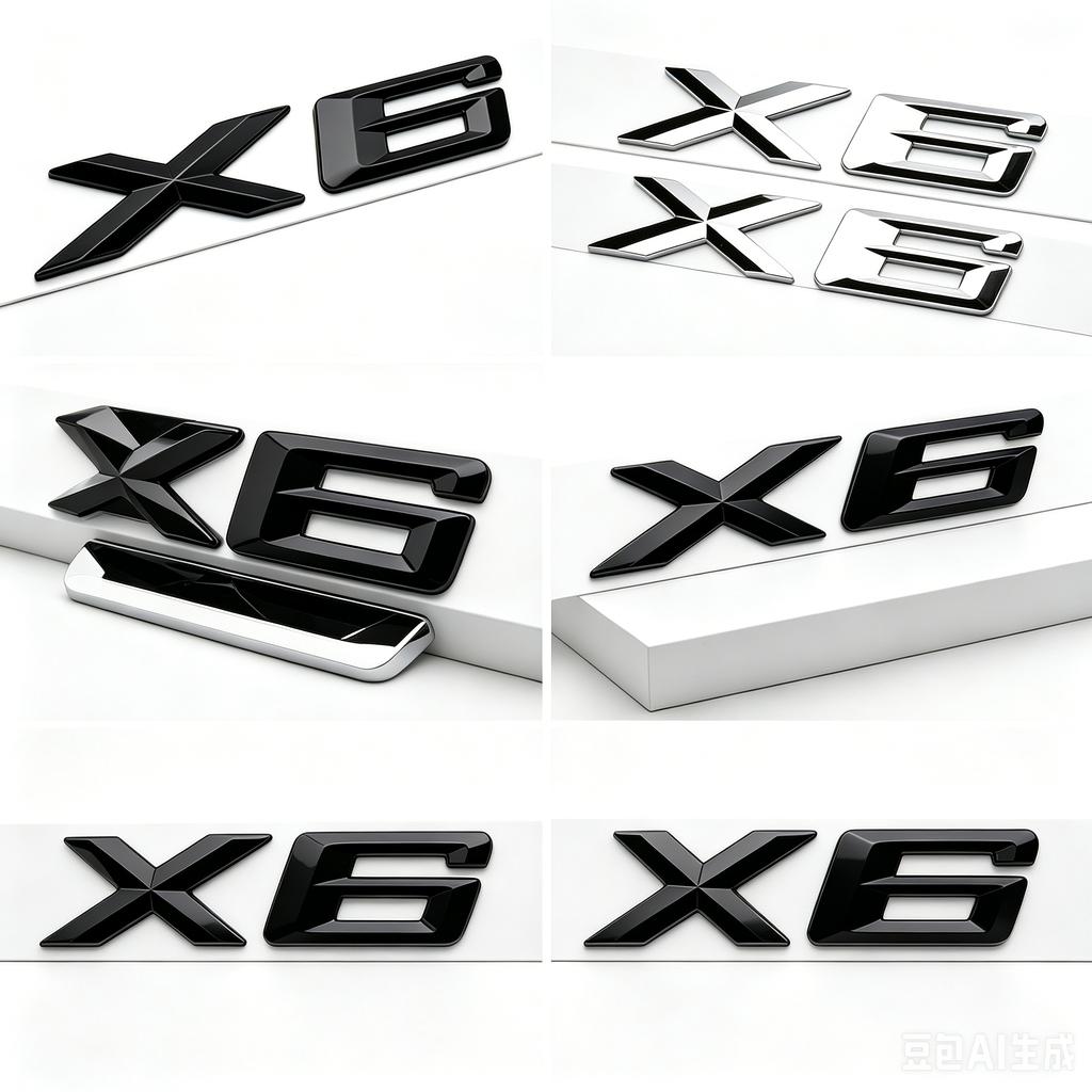 3D ABS Black Chrome Letters For Cars Rear Trunk Emblem Badge For X6 Logo BMW X6 E71 F16 E72 G06 Stickers Lettering Accessories GP6