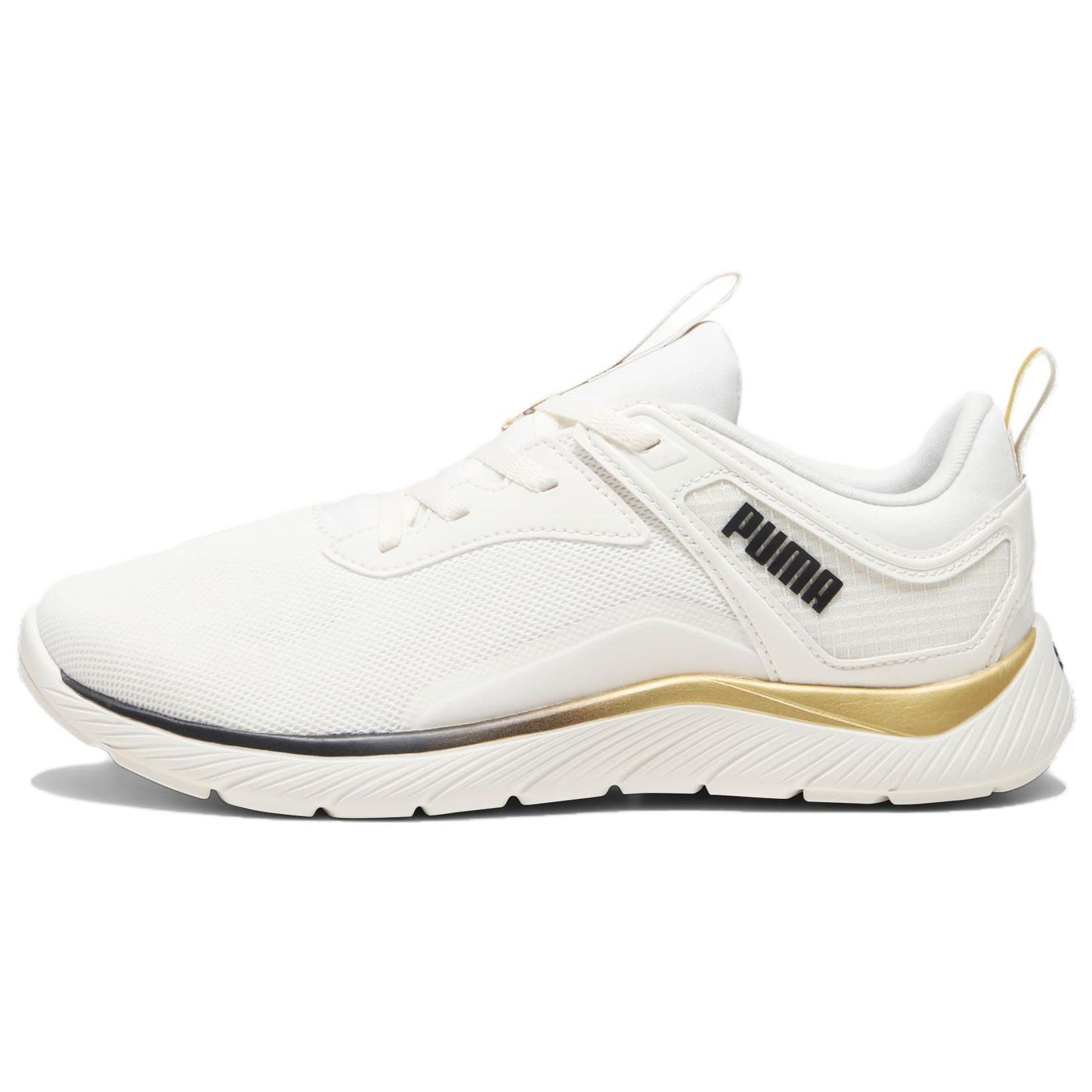 Puma  Softride Remi Molten Metal - White Gold Black Women Sneakers 378848-02 38.5