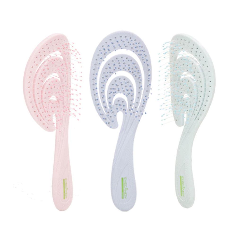 Quick Dry Eco-Friendly Detangling Eco-Friendly Hair Brush (Coral Pink, Coral Purple, Coral Blue)
