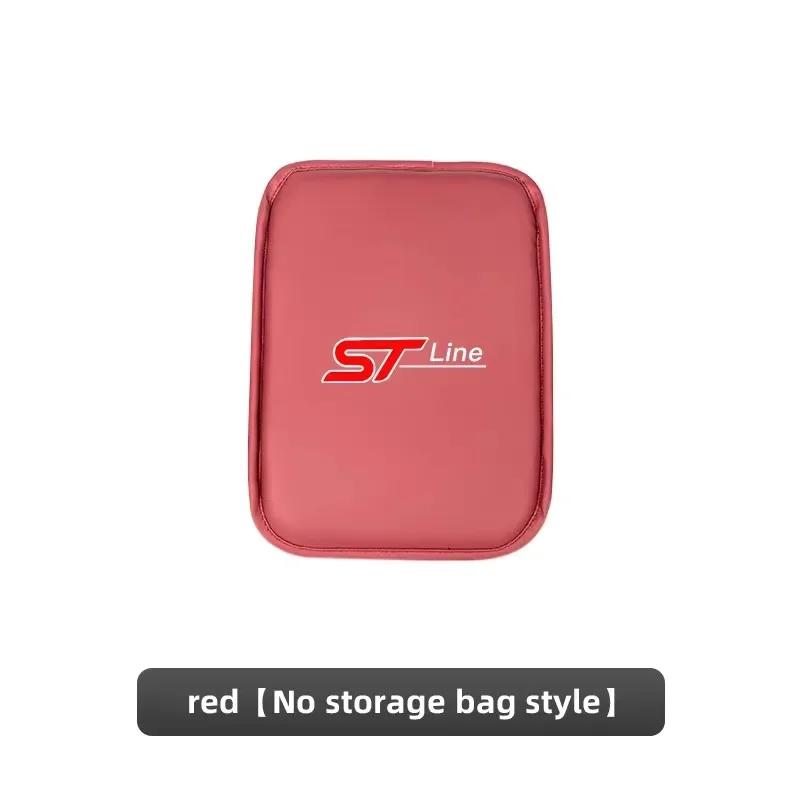 

Car Sticker 2026 For Ford Car Armrest Box Pad Leather Auto Armrest Mat Car Accessories For Ford Focus 2 3 Mondeo Kuga Fiesta MK7 красный