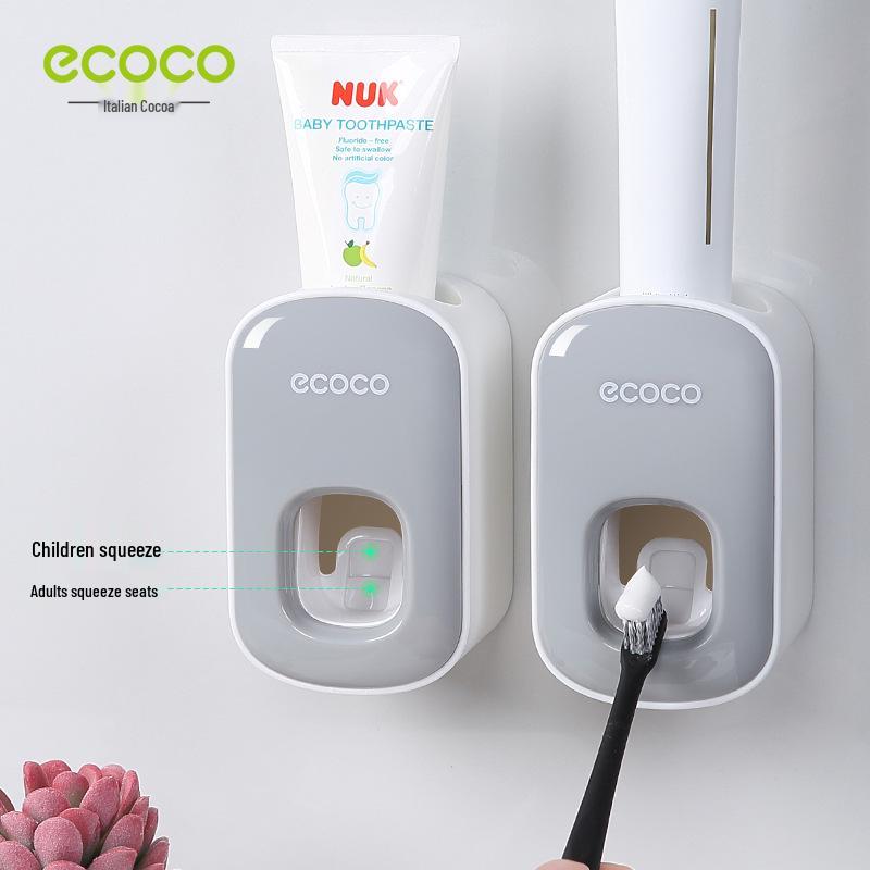 Yikeke Automatic Toothpaste Dispenser & Wall-Mounted Storage Rack Set