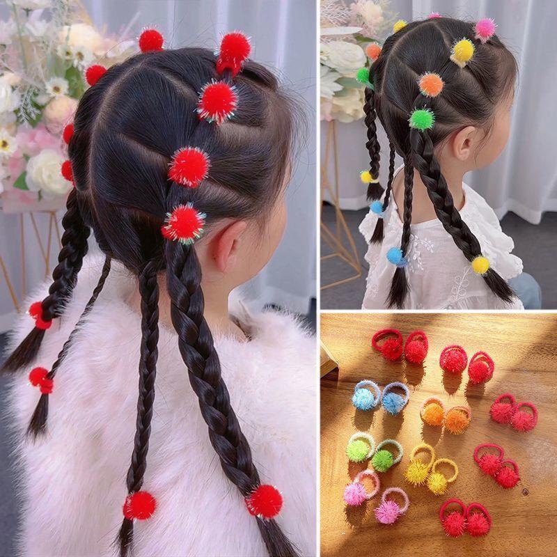 10 STÜCKE Neue Hübsche Weiche Rose Mädchen Elastische Haarbänder Haaraccessoires Kinder Haargummis Baby Kopfschmuck