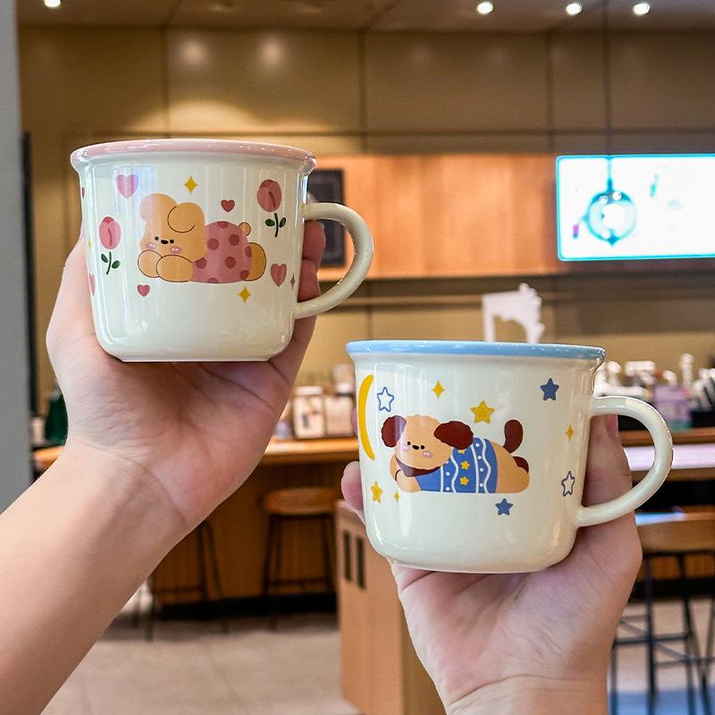 High-value Cute Cartoon Ceramic Mug, Couple Water Cup, Birthday Gift for Girls, Practical Souvenir for Girlfriends