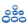 7Pcs/Set Car Center Console Control Switch Knob Cover Trim Ring Fit for Ford Bronco Sport    Blue