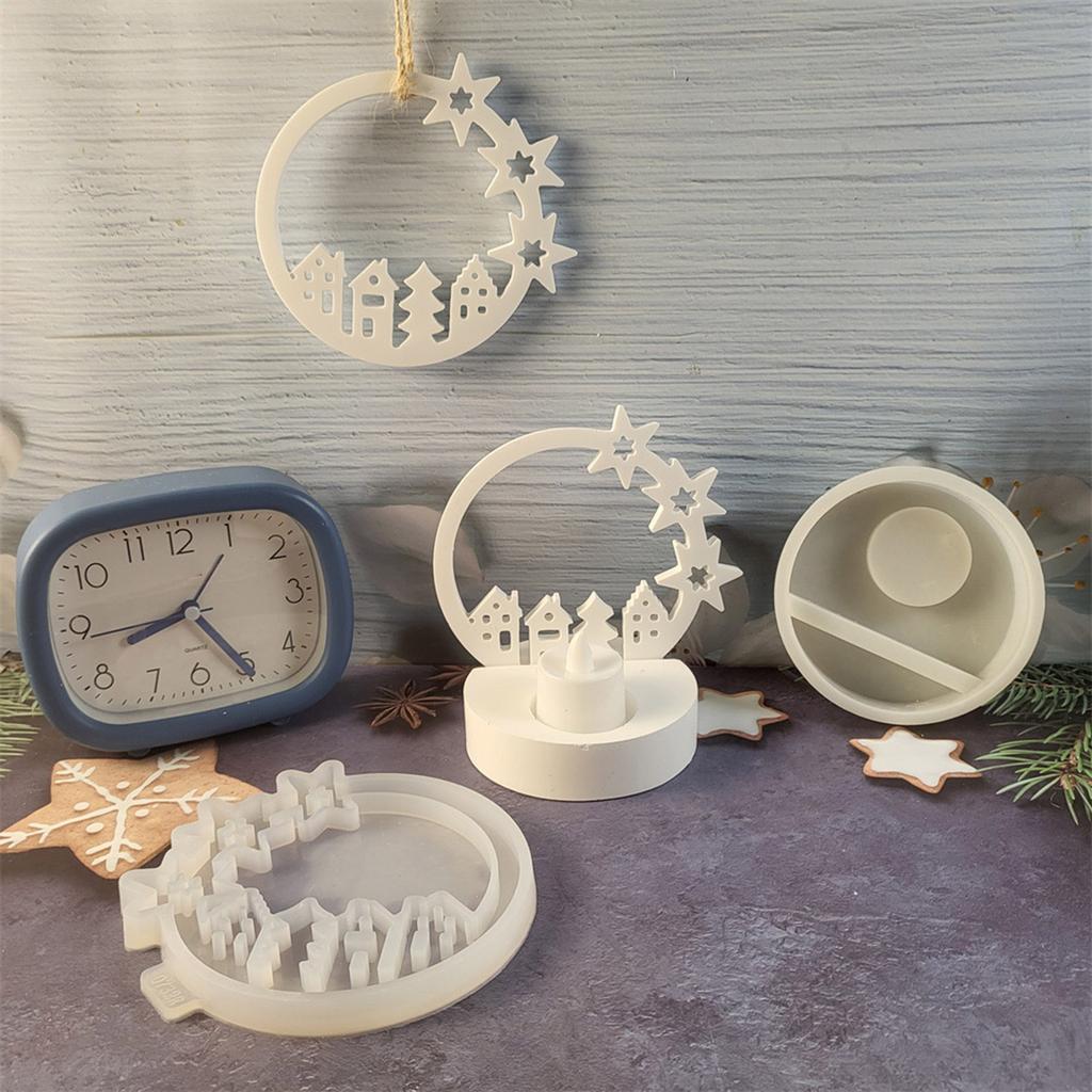 Star House Silicone Candle Molds for Candle Making Silicone Epoxy Resin Mould Fondant Silicone Molds