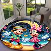 1pc Digital Printed Chair Rug for Home Office Use, Mickey And Minnie Pastel Floral Confetti Carpet Appropriate for All Seasons, Soft Round Carpet