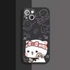 Cartoon Peach Mochi Cat Couple Phone Case for IPhone 16 15 14 13 12 11 Pro Mini X XS MAX 7 8 Plus Cute Animal Paired Soft Covers