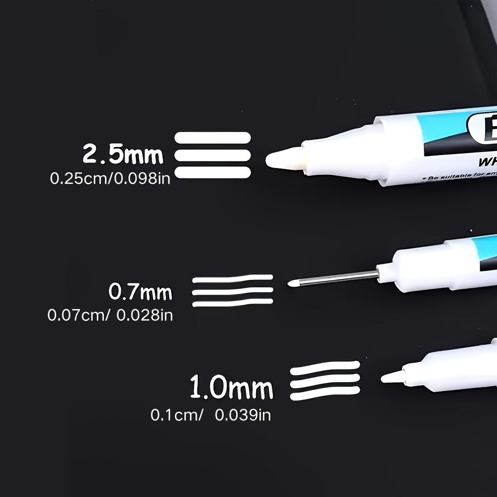 1pcs Quick-Dry White Marker Pen  Fine Tip for Drawing  Tire Marking Highlighting  Odorless Waterproof Ink