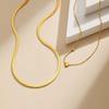 Stainless Steel Double-layer Blade Chain Necklace for Women,Gold Plated Colourful Bead Heart Pendant Necklaces,Set Jewelry Gift