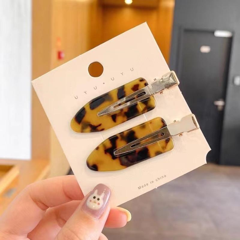 2PCS No Bend Hair Clips for Women Girls Pink Acrylic Acetic Hair Styling Seamless Hair Barrettes Tool Hair Accessories