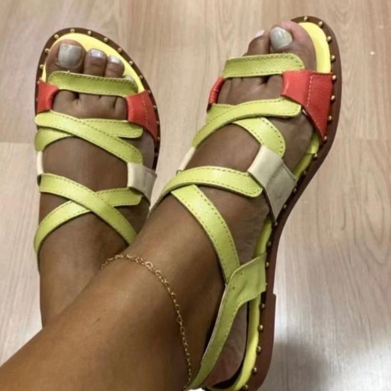 Women Sandals 2025 New Gladiator Summer Sandals Flat Shoes Women Rome Style Summer Chaussure Femme Flats Women Summer Footwear