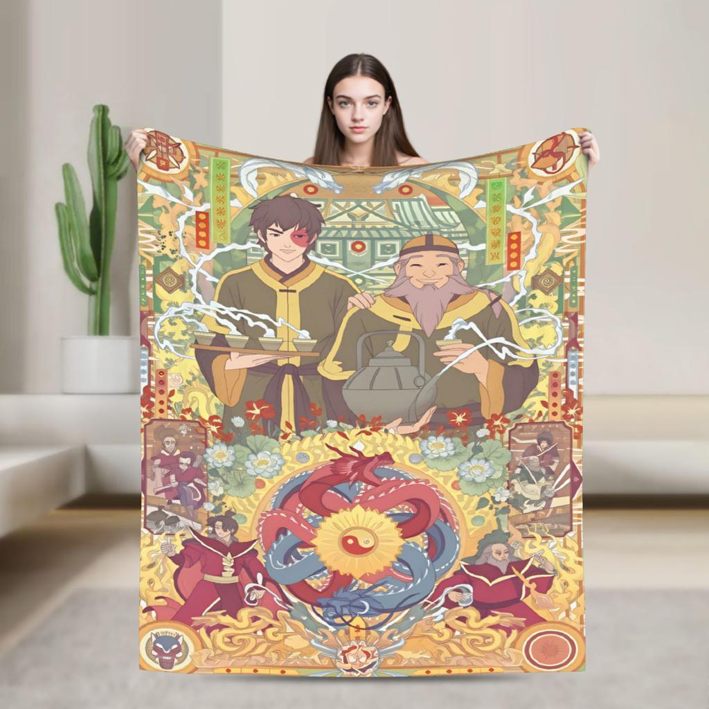 Anime Avatare Avatar - Der Herr der Elemente Plüschdecke Kinder Flanell Überwurfdecke für Sofa Sessel Super Warm Qualität Bettüberwurf