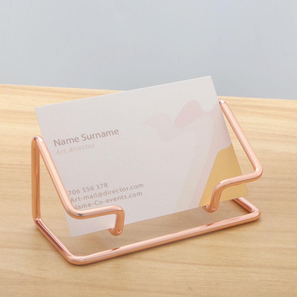 Elegant Black Metal Desktop Business Card Holder for Modern Offices & Hotels