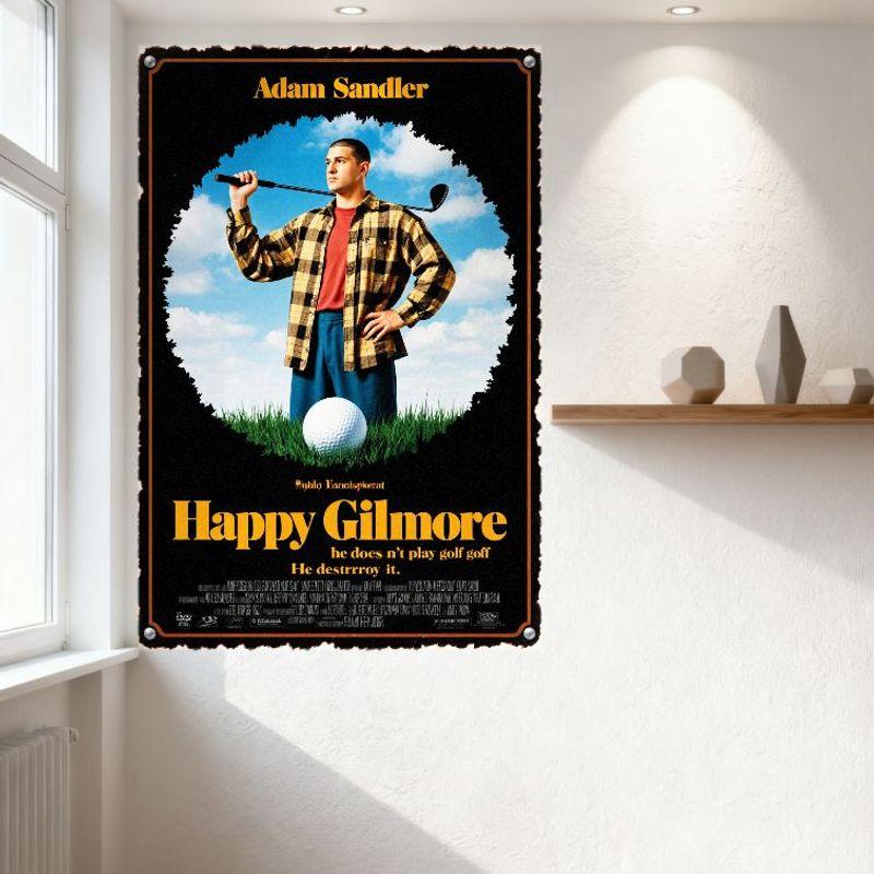 Happy Gilmore Adam Sandler Film Metallplåt Skylt Vintage Retro Plakett för Hemvägg Bar Man Cave Dekor