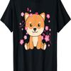 Shiba Inu Cute Animals For Kids Kawaii Cherry Blossoms T-Shirt
