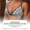 Zeriluna Leopard Print Triangle Cup Bra - Fashionable, Sexy, and Comfortable with Thin Straps for Everyday Wear.