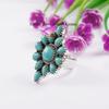 Arizona Turquoise Cluster Ring, Multi Stone Gemstone Ring, Gift for Mom, 925 Sterling Silver Ring, Designer Ring, Handmade Turquoise Ring