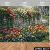 2D Lente Bloementuin Achtergrond, Rustieke Stenen Muur Tulp Foto Banner Decor