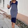 Fall Winter Lazy Wind Loose V-Neck Sweater Suit Women's Long Sleeve Knit Wide Dress