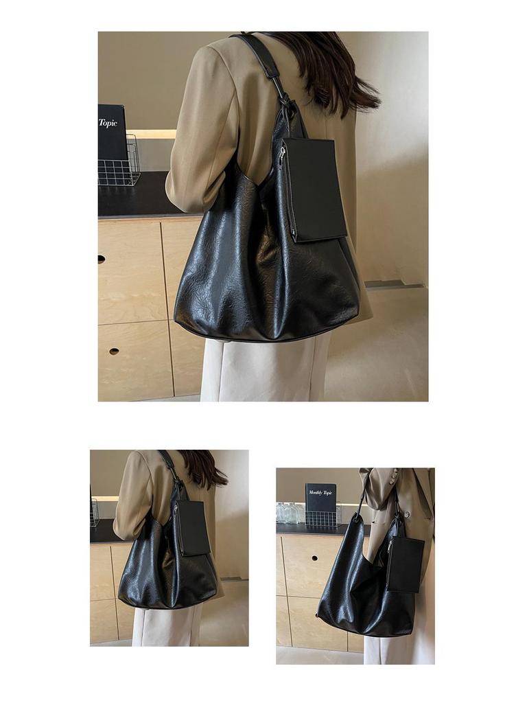 2024 Retro High-End Women's Tote: Fashionable, Simple, Large Capacity Shoulder Bag for Work and Commute