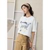 Mishow Women's Flocked Dog Print T-Shirt