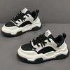Men's Trendy White Breathable Skate Shoes - Spring 2025 Versatile Thick Sole Sports Casual Dad Sneakers.