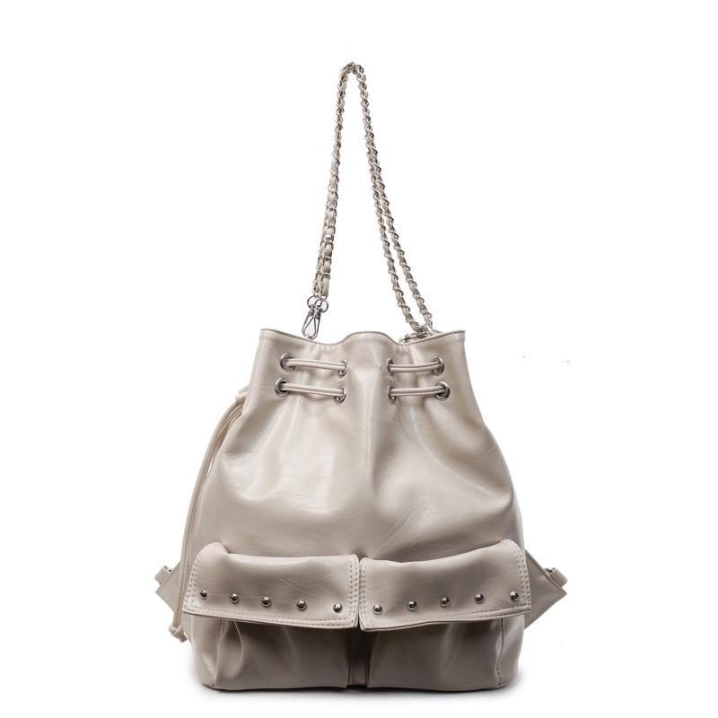 Leisure Locomotive Wind Commuter Large Capacity Backpack New Fashion Chain Backpack Leisure Bucket Bag