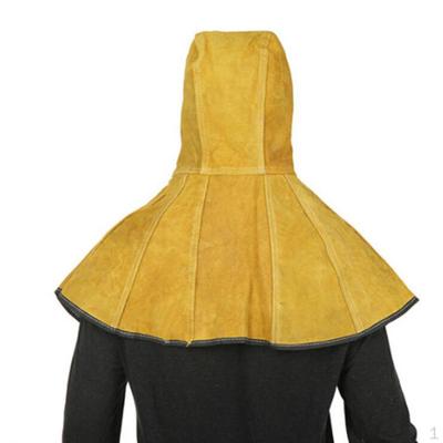 Cowhide Leather Welding Head Hood with Neck Shoulder Drape Protective Gear Fits of Helmet -