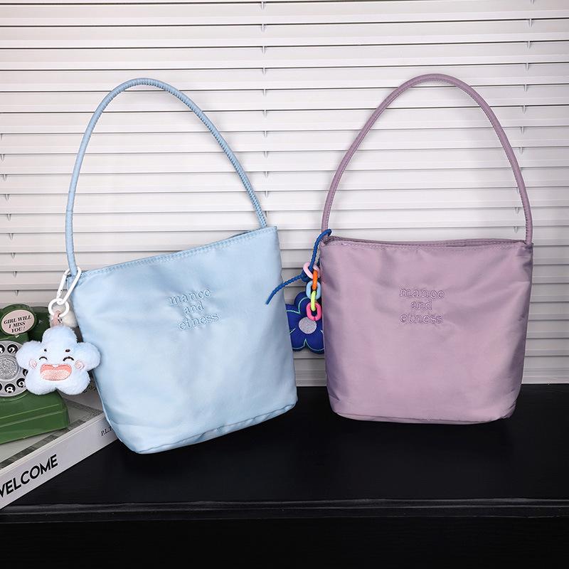 Korean Muçu Embroidered Women's Bucket Handbag - Available in Large & Small Sizes, Perfect for Weddings, Birthdays, or Banquets.