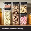OXO Pop Kitchen Storage Dry Rectangle Matte Black Containers, Plastic, Airtight, 1.6L, (Food, Condiments, Goods, Moisture-Proof), Short,
